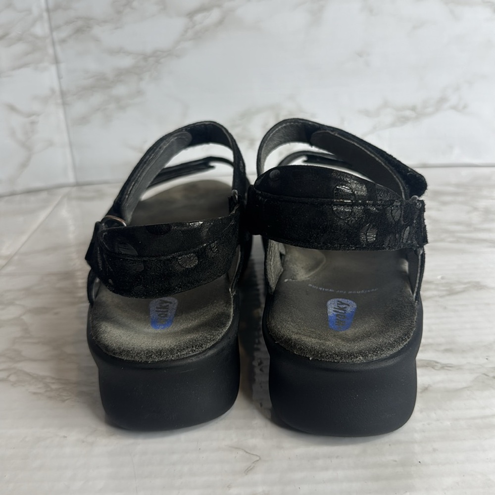 Wolky Pichu Women's Open Toe Flat Ankle Strap Comfort Sandals Black 9.5 - Picture 6 of 10